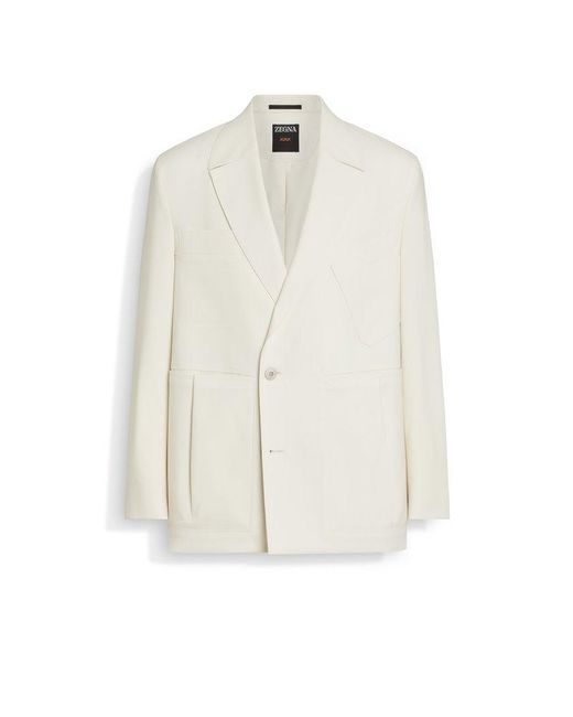 Zegna White Single-Breasted Jacket for men