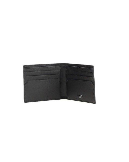 Mens Accessories Wallets and cardholders Bally Leather Engraved-logo Bi-fold Wallet in Black for Men 