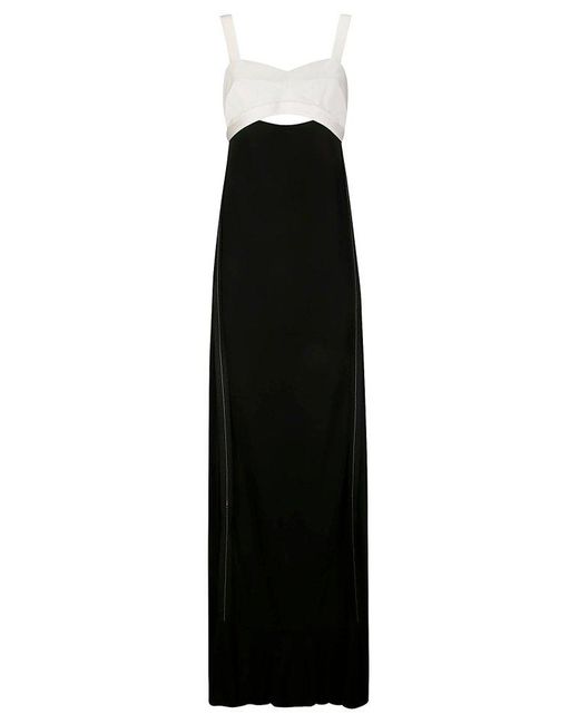 Victoria Beckham Black Cut-out Detailed Open Back Gown