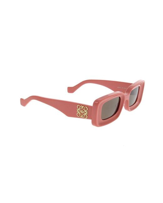 Loewe Red Rectangular Frame Sunglasses