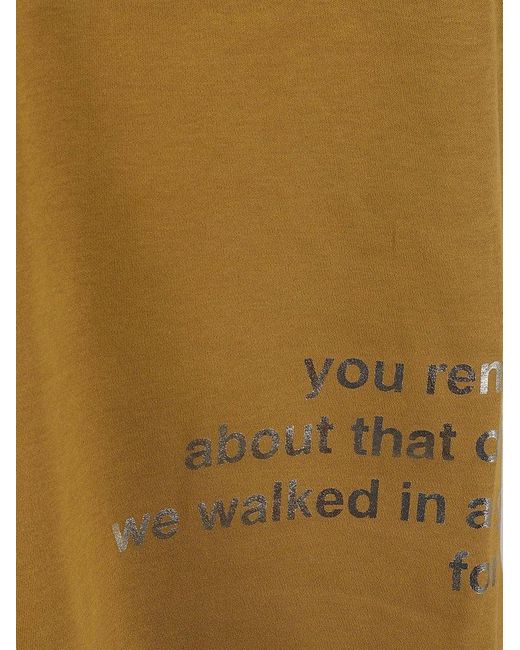 Max Mara Brown Slogan Printed Crewneck T-shirt