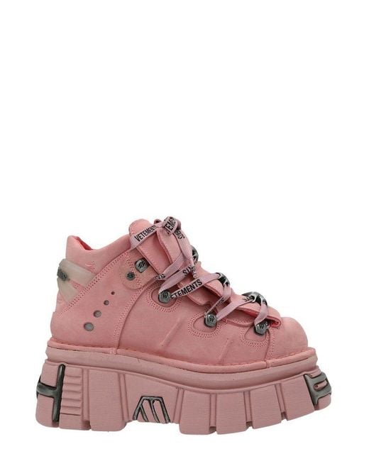 Vetements Pink X Newrock Platform Sneakers