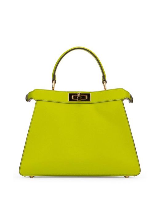 FENDI: Peekaboo Mini bag in leather - Green