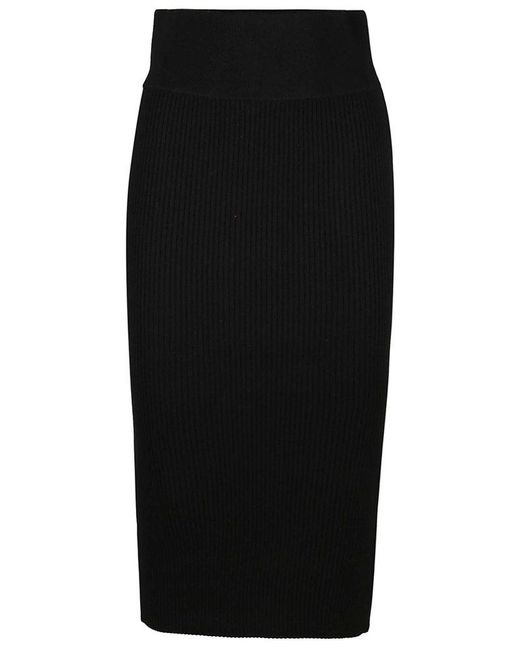 MICHAEL Michael Kors Ribbed Pencil Skirt in Black | Lyst UK