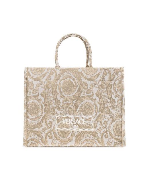 Versace Natural 'athena Large' Shopper Bag,