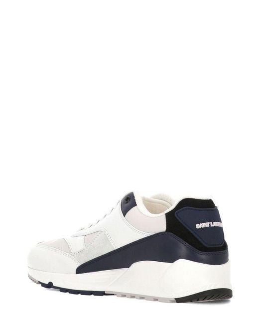 Saint Laurent White Lace-Up Sneakers for men