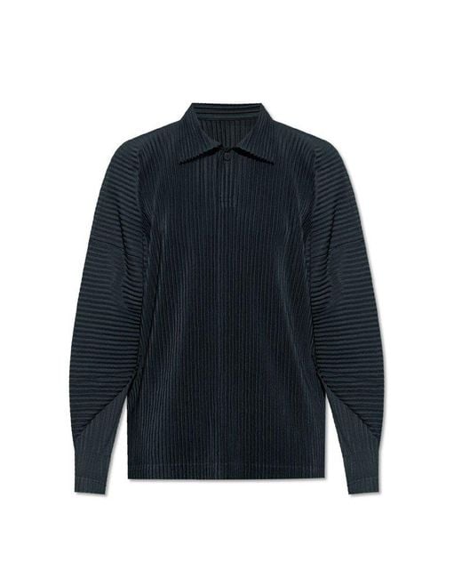 Homme Plissé Issey Miyake Blue Relaxed-fitting Polo Shirt for men