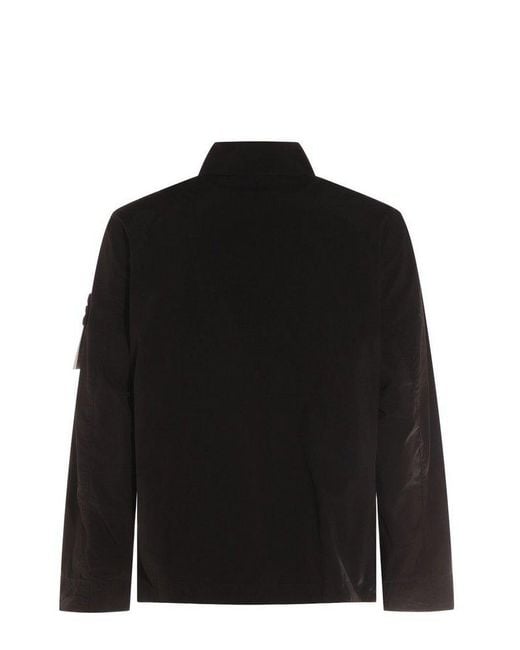 Stone Island Black Touch Poly-Tc Logo Patch Jacket for men