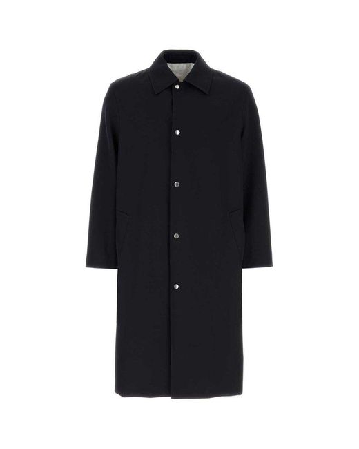 Jil Sander Black Midnight Gabardine Overcoat for men