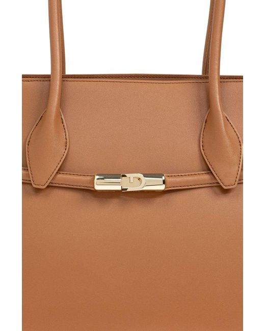 Furla Goccia Arch Logo Large Handbag in Brown | Lyst Canada