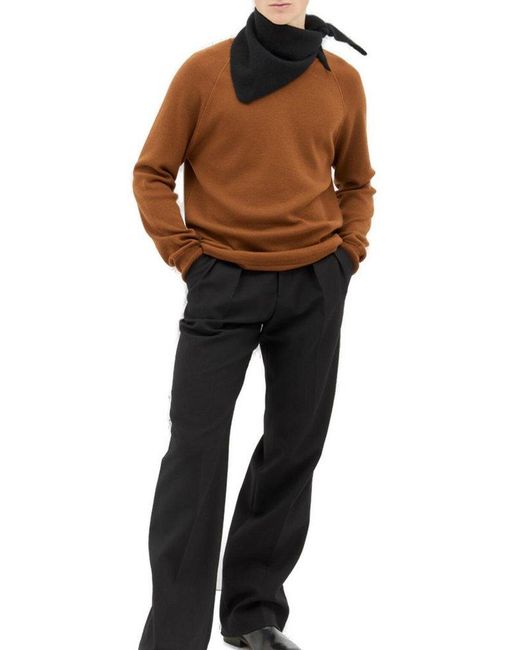 Margaret Howell Brown Wide Neck Knitted Jumper for men