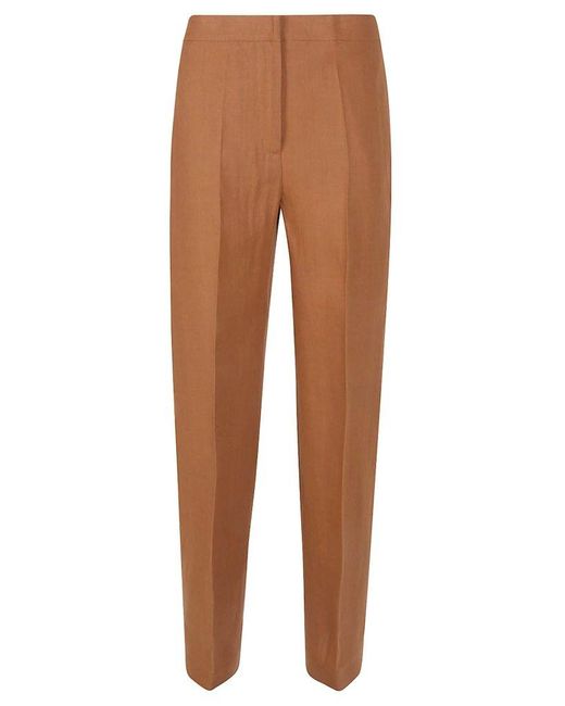 Eleventy Brown Pleated Tailored Trousers