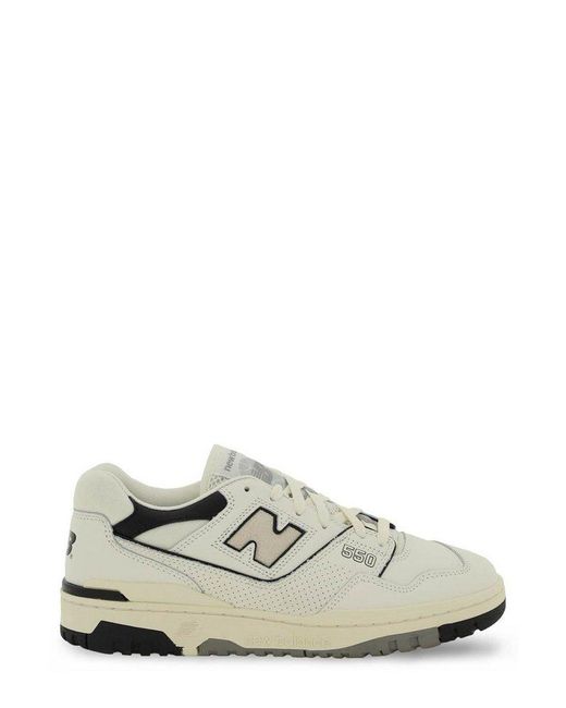 New Balance White 550 Lace-Up Sneakers for men