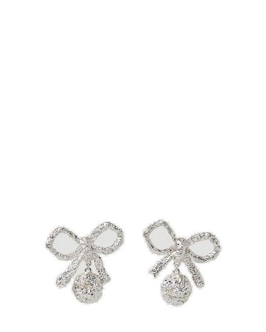 Balenciaga Bow-detailed Earrings in Silver (Metallic) | Lyst