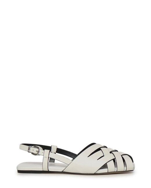 MICHAEL Michael Kors White Irene Woven Slingback Sandals