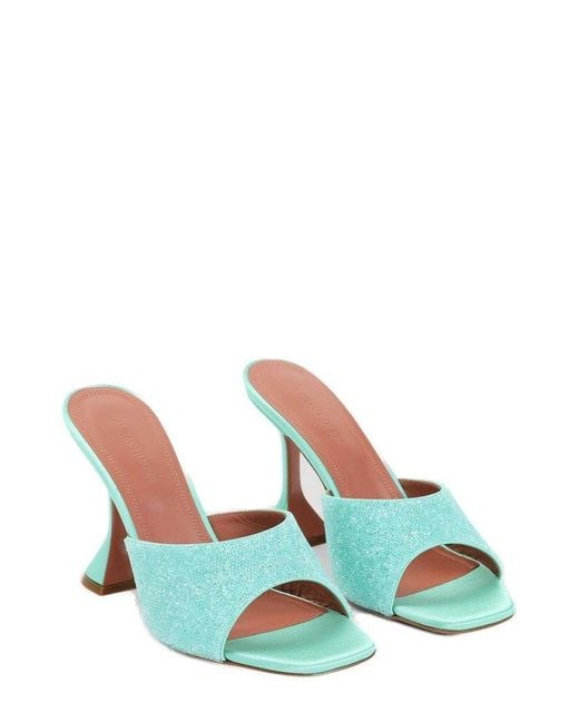 AMINA MUADDI Green Lupita Crystal Dust 95 Sandals