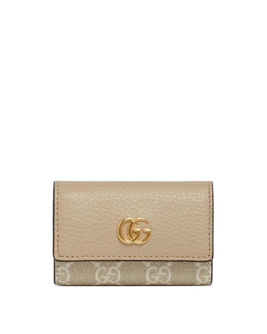 Gucci Natural Logo Plaque Monogrammed Wallet