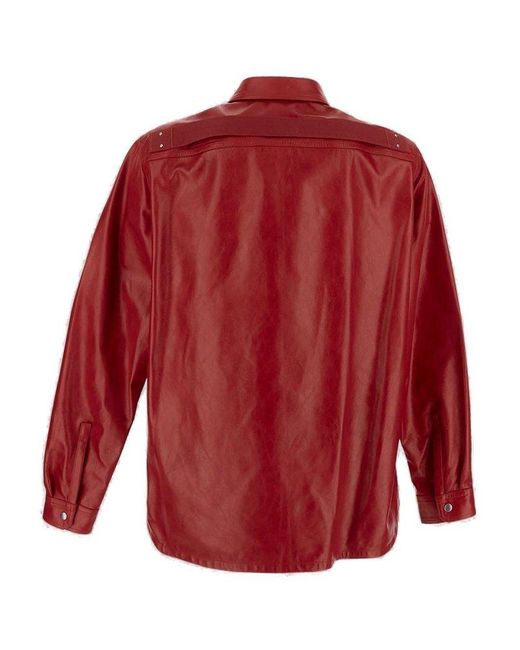 Rick Owens Red Press-stud Fastened Jacket for men