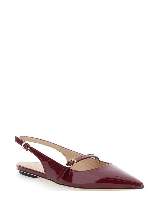 Stuart Weitzman Red Emilia Mary Jane Slingback Ballet Flats