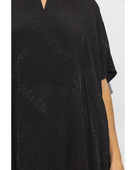Balenciaga Black Dress With Logo,