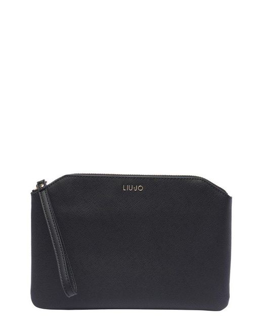 Liu Jo Black Logo Lettering Pouch Bag