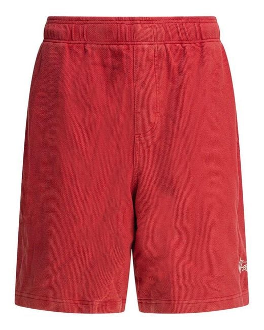 Stussy Red Double Layer Jersey Shorts for men