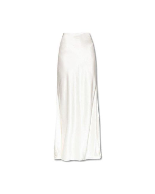 Saint Laurent White Silk Skirt
