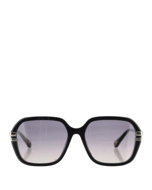 Chloé Black Rectangle Frame Sunglasses