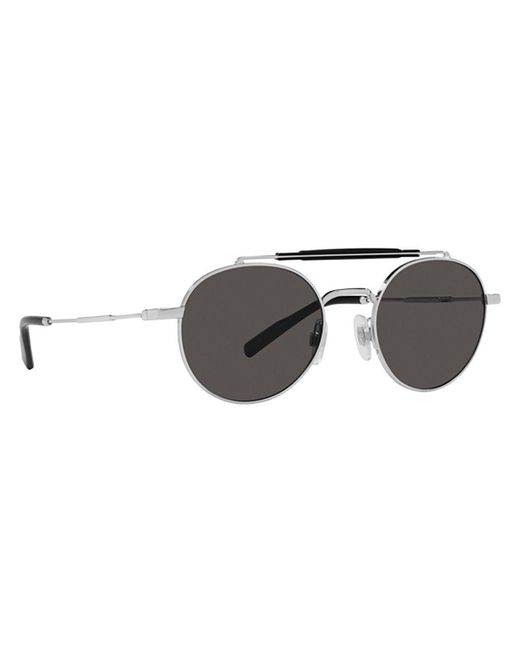 Dolce & Gabbana Black Round Frame Sunglasses for men