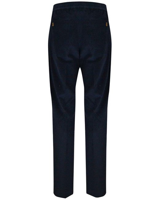 PT01 Blue Drawstring Corduroy Pants for men