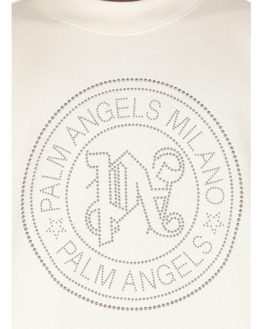Palm Angels White Milano Stud Crew Sweatshirt for men