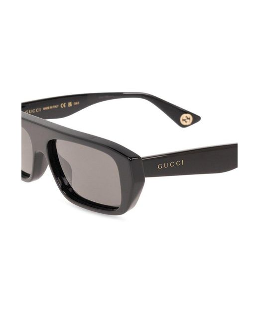Gucci Black Rectangular Sunglasses, for men