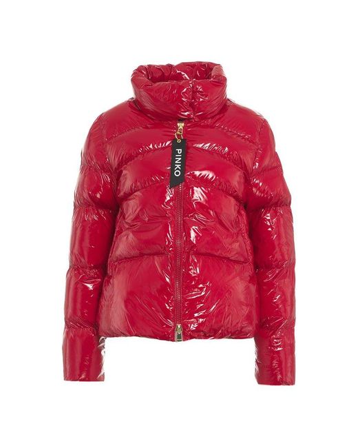 Pinko Red Padded Pea Jacket