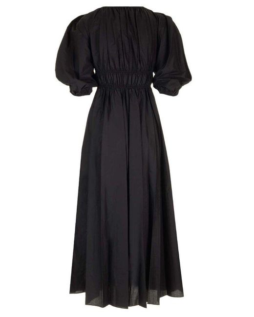 Matteau Black Cotton Voile Midi Dress