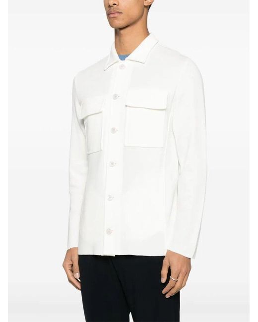 Lardini White Button-Up Jacket for men