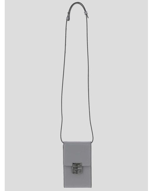 Givenchy Gray 4g Mini Vertical Crossbody Bag