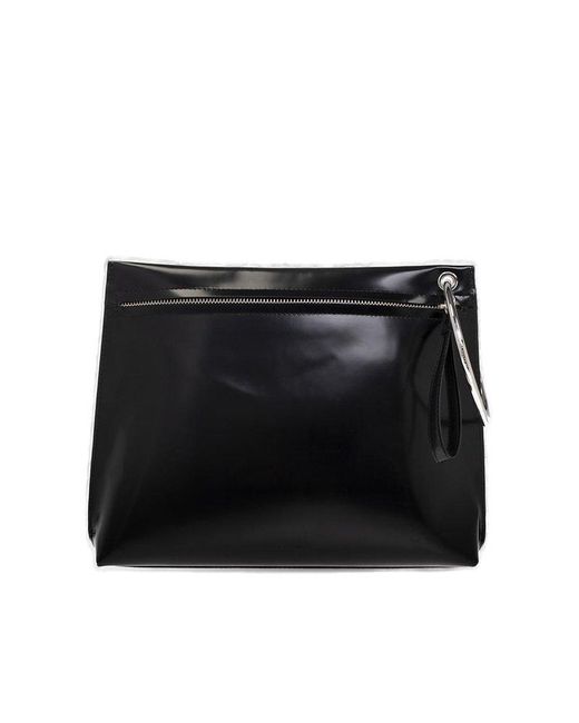Dries Van Noten Black Ring Detailed Clutch Bag