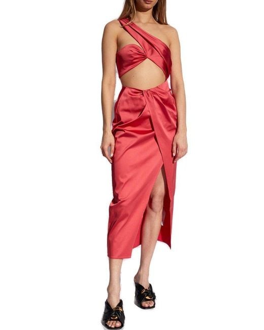 Cult Gaia Red 'avianna' One-shoulder Dress,