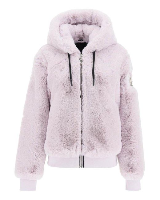 Moose Knuckles Pink 'portland Bunny' Hooded Jacket