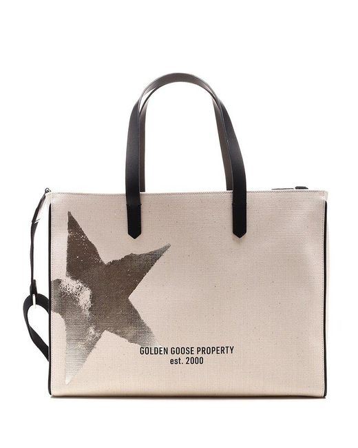 Golden Goose Deluxe Brand Natural Logo Star Tote Bag