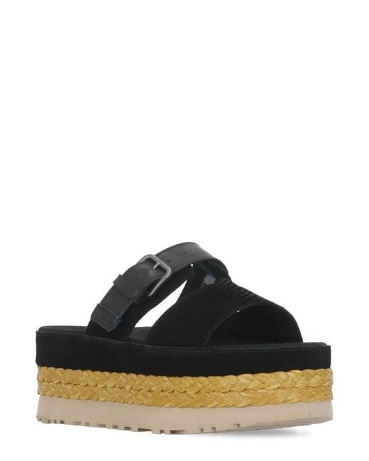 Ugg Black Aubrey Platform Slides