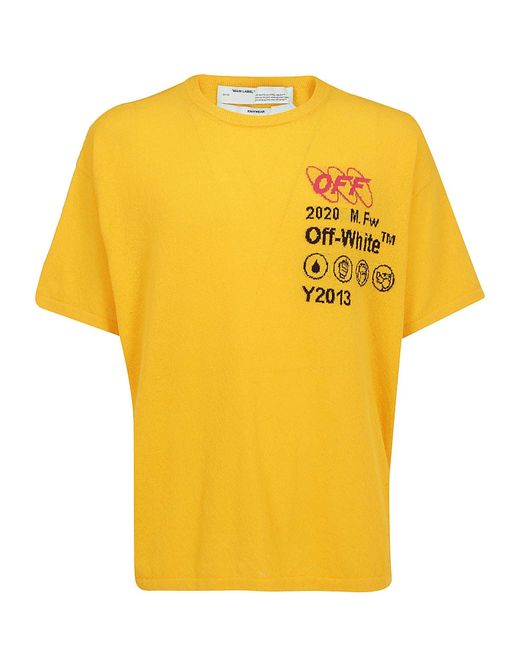 Off-White c/o Virgil Abloh Yellow Logo Print T-shirt for men