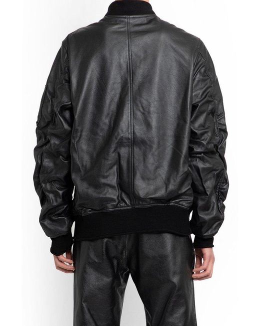 Giorgio Brato Black Zipped Leather Bomber Jacket for men