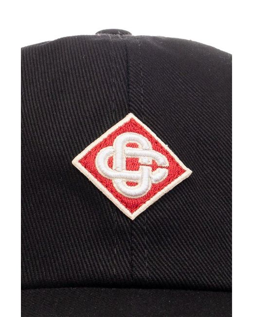 Casablancabrand Black Logo Embroidered Baseball Cap for men