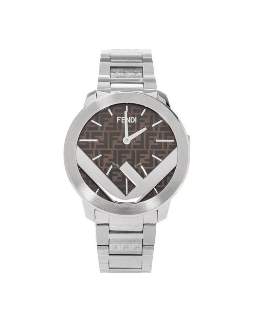 Fendi Gray Watch With Logo for men