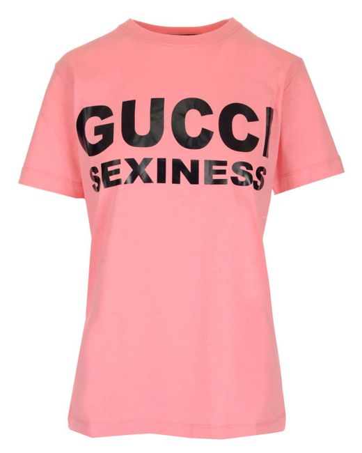 Gucci Pink Sexiness Slogan T-shirt