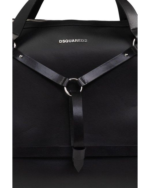 DSquared² Black Caged Zipped Duffle Bag for men