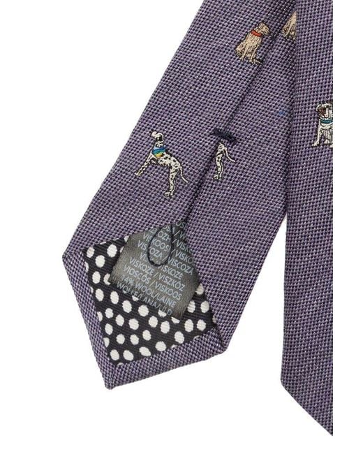 Paul Smith Purple Silk Tie for men