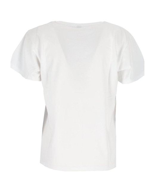 Moschino White Logo Printed Crewneck T-shirt for men