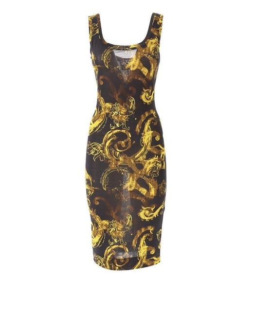 Versace Jeans Couture Metallic Pattern-Printed Sleeveless Dress